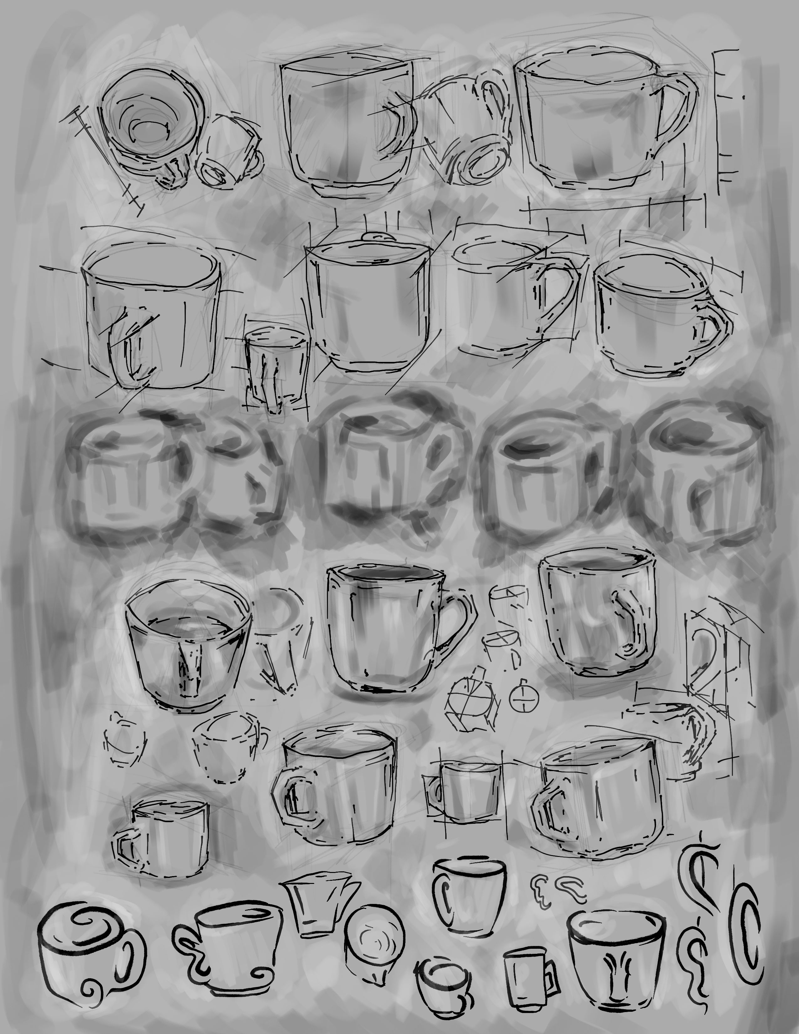 cups drawings